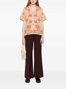 BODE Bougainvillea floral-embroidered cotton shirt - Bruin