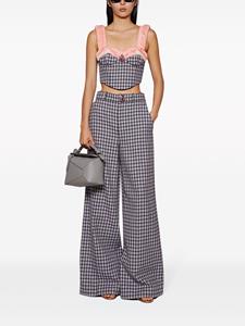 AREA checked wide-leg trousers - Paars