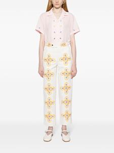 BODE Buttercup embroidered straight-leg trousers - Wit