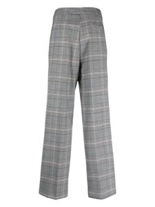 Semicouture plaid-check pattern straight-leg trousers - Grijs
