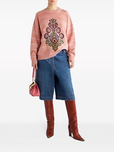 ETRO intarsia-knit wool-blend jumper - Roze