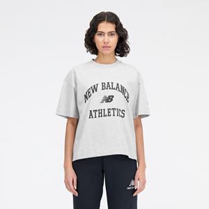 New Balance T-shirt Athletics Varsity Boxy - Grijs Dames