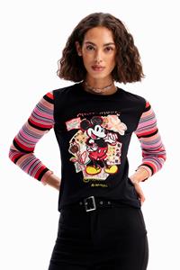 Desigual T-shirt met patch van Mickey Mouse - BLACK