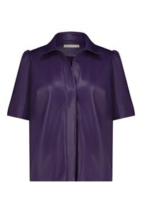 Studio Anneloes Female Blouses Abby Faux Leather Blouse 09293