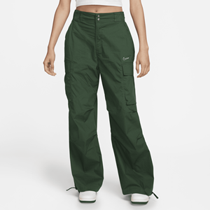 Nike Sportswear ruimvallende geweven damesbroek met hoge taille - Groen
