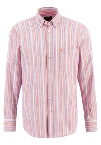 Fynch Hatton  Summer Stripe Overhemd Tangerine - XL - Heren