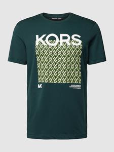 Michael Kors T-shirt met motief- en labelprint, model 'LATTICE KORS'
