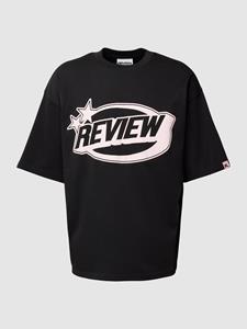 REVIEW T-shirt met labelprint en ronde hals