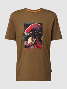 Boss Orange T-shirt met motiefprint, model 'Mushroom'