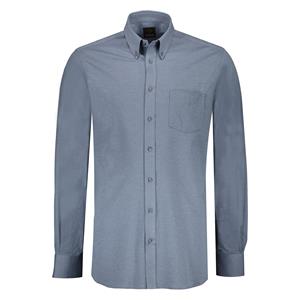 Eagle&Brown  Piqué Katoenen Overhemd Denim Blauw - M - Heren