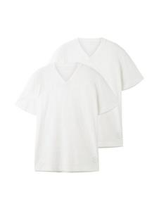 TOM TAILOR T-Shirt V-NECK (1-tlg) aus Baumwolle
