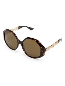 Versace Eyewear geometric-frame Greca-engraved sunglasses - Bruin