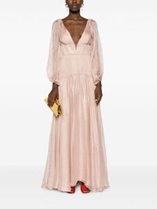 Maria Lucia Hohan Zeena metallic silk gown - Roze