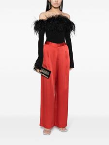 LAPOINTE satin-trim wide-leg trousers - Rood