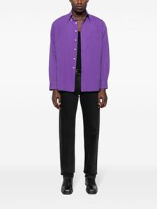 Saint Laurent Pre-Owned YSL-embroidered cotton shirt - Paars