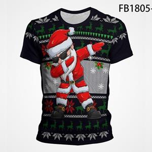 Personalized Printed Funny Santa Claus T Shirt Men Christmas Tree 3D Print T-shirt Summer Short Sleeve Streetwear Tops Tee Clothing