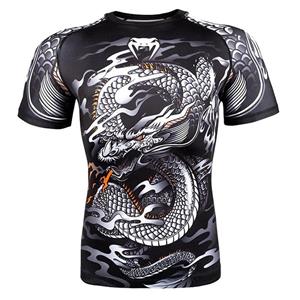 Rocacorp Mens Training Compression Shirt 3D Printed T-shirts Quick Dry Running Tights Short Sleeve Sportswear Workout Clothes