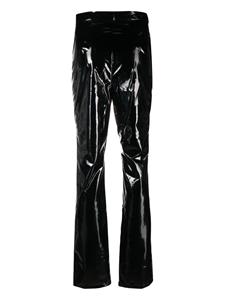 ROTATE slim-leg patent trousers - Zwart