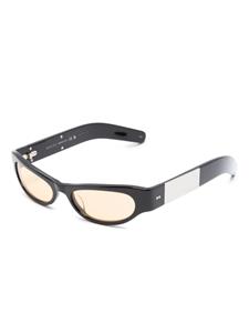 Gucci Eyewear logo-engraved oval-frame sunglasses - Zwart