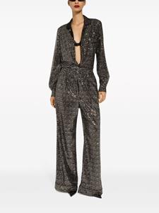 Dolce & Gabbana sequinned wide-leg trousers - Zwart