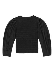GANNI Cropped blouse met U-hals - Zwart