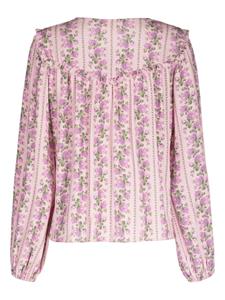 LoveShackFancy Sanderson floral-print blouse - Roze
