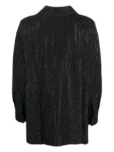 DONDUP sequin-embellished bouclé shirt - Zwart
