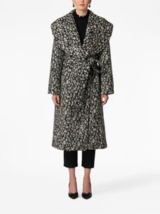 Carolina Herrera leopard-jacquard virgin-wool coat - Zwart