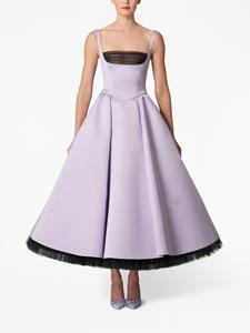 Carolina Herrera square-neck tulle-trim gown - Paars