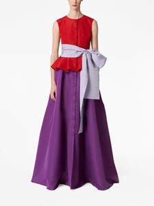 Carolina Herrera sash-detailed peplum silk gown - Paars