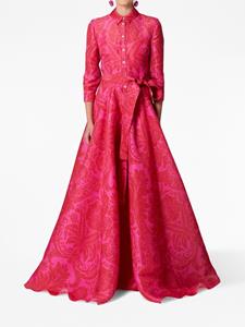 Carolina Herrera floral-print silk trench gown - Rood