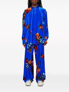 VETEMENTS floral-print velvet shirt - Blauw