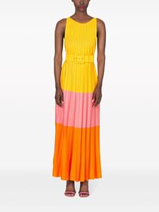 Carolina Herrera colour-block pleated maxi dress - Geel