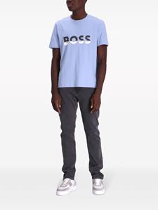 BOSS logo-print cotton T-shirt - Blauw