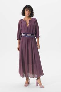 Sissy-Boy Paarse Maxi Jurk Met Open Rug