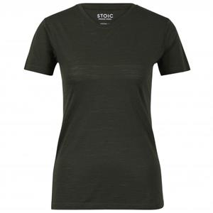 Stoic  Women's Merino150 HeladagenSt. T-Shirt slim - Merinoshirt, zwart/olijfgroen