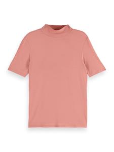 Scotch & Soda 177578 6857 mock neck short sleeved t-shirt weathered pink