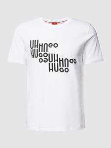 HUGO T-shirt met labelprint met statement, model 'Davalon'