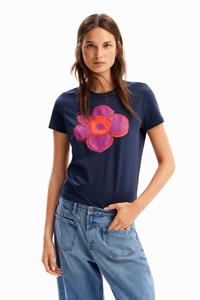 Desigual T-shirt met bloemenillustratie - BLUE