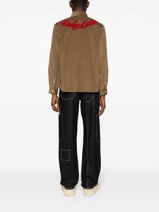 PACCBET Lady Luck logo-embroidered corduroy shirt - Beige