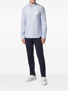 Philipp Plein Overhemd met geborduurde doodskop - Blauw
