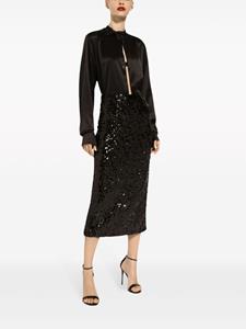 Dolce & Gabbana bow-detail long-sleeve shirt - Zwart