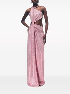 AREA crystal-embellished halterneck gown - Roze