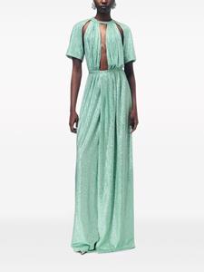AREA crystal-embellished T-shirt gown - Groen