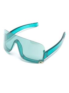 Gucci Eyewear logo-embossed shield-frame sunglasses - Blauw