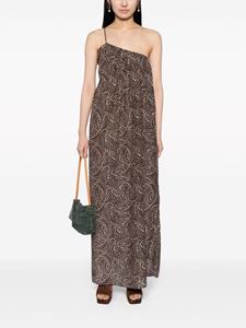 Matteau floral-print one-shoulder maxi dress - Bruin