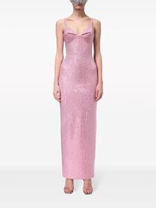 AREA crystal-embellished maxi dress - Roze