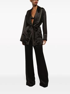 Dolce & Gabbana elasticated-waistband silk trousers - Zwart