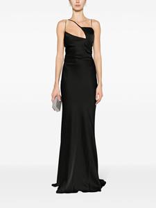 The Attico Melva cut-out satin gown - Zwart