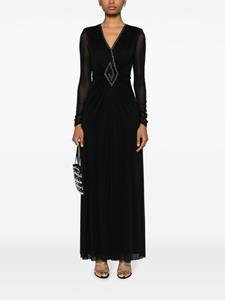 DVF Diane von Furstenberg Aylin decorative-stitching maxi dress - Zwart